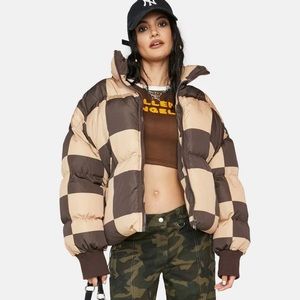 Dolls Kill | Payton Check Puffer Jacket